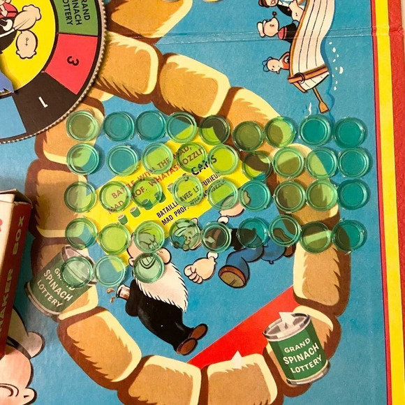 Vintage 1957 The  Adventures Of Popeye Board Game Eng and French Missing 4 Discs - Picture 11 of 16